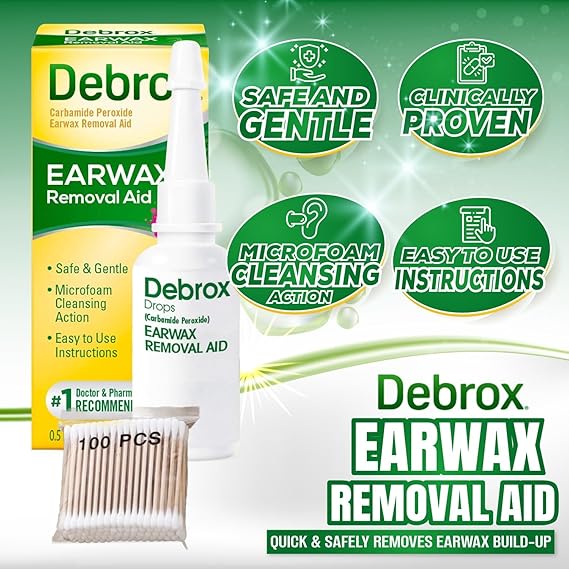 Earwax Removal Drops Featuring NYCPI Tissue Pack Bundle for Easy Cleanup (Drops 0.5 OZ) (Q Tips + O.5 Oz)